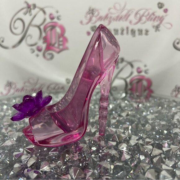 High heel decor pink purple mini clear see through miniature shoe lover heels 👠 - Picture 3 of 9